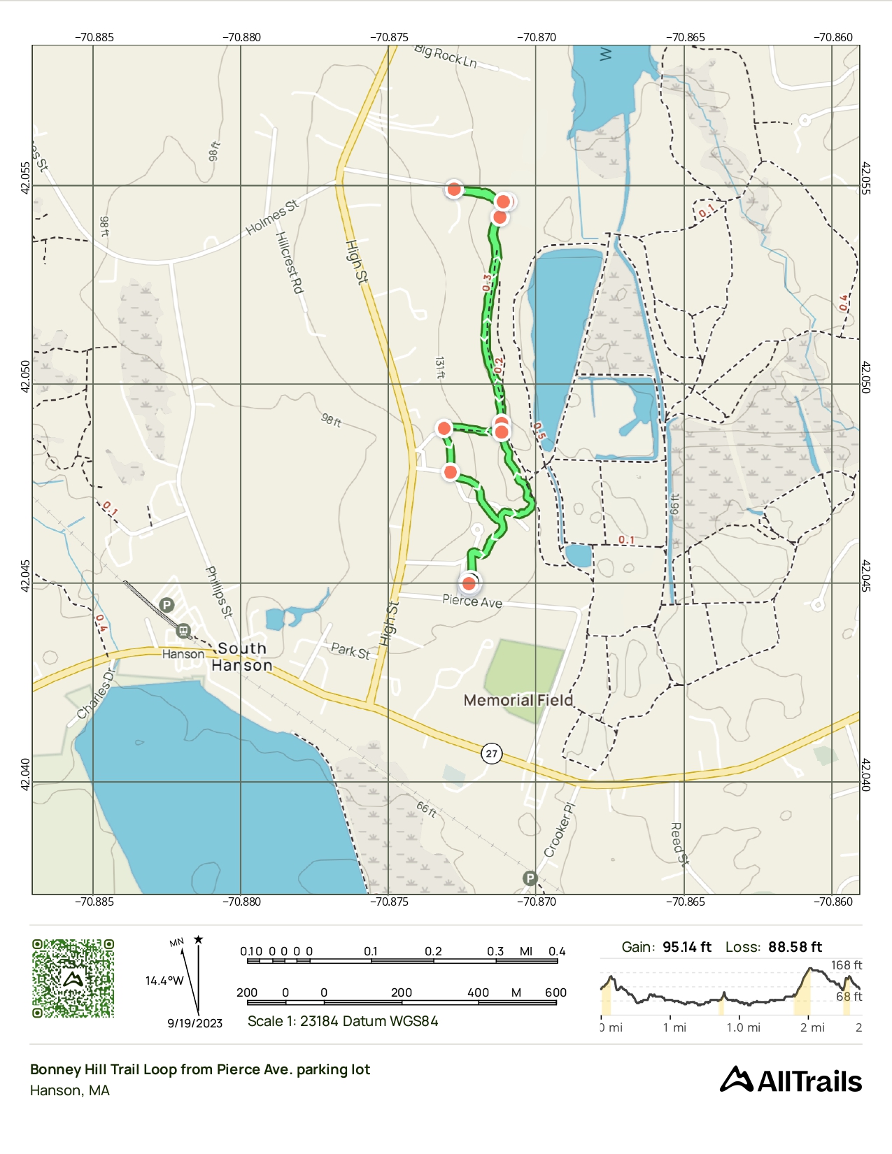 Bonney Hill Trail Map